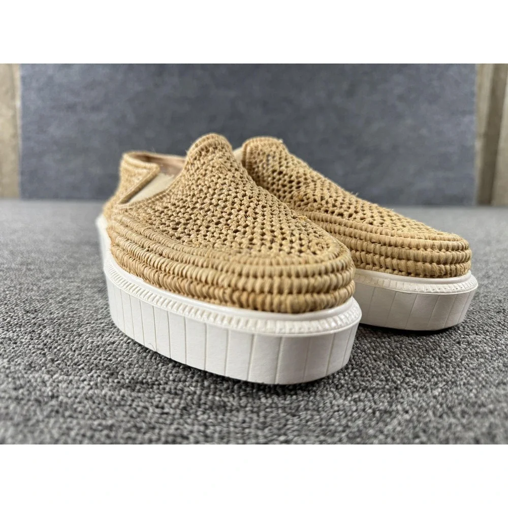 Isabel Marant Shoes Womens 7 Beige Woven Platform Slip On Raffia - Picture 3 of 14